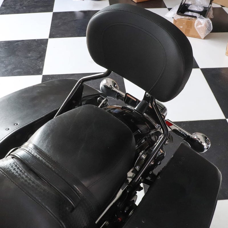 AUFER Detachable Upright Passenger Backrest Sissy Bar w/Back Rest Pad Compatible With For Touring Road King Street Glide Electra Glide Road Glide FLHR FLHX FLHT FLTR 2009-2025 (Blackï¼‰ - Image 2